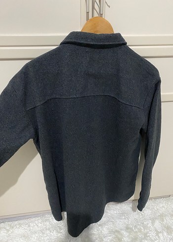 Düğmeli Gri Kadın gömlek - Görsel 4