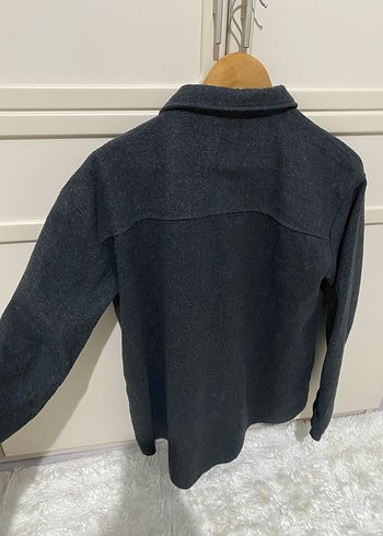 Düğmeli Gri Kadın gömlek - Görsel 3