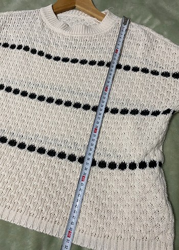 Çizgili Örgü Kadın Kazak - Görsel 3