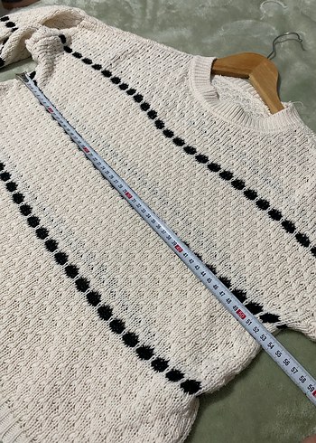 Çizgili Örgü Kadın Kazak - Görsel 4