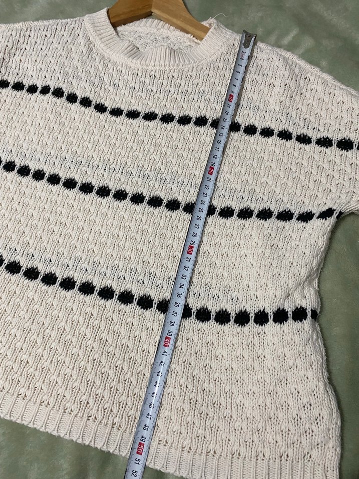 Çizgili Örgü Kadın Kazak - Görsel 3