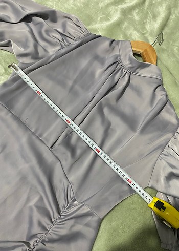 Gri Drapeli Uzun Kadın Elbise - Görsel 5