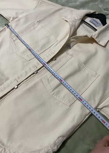 Addax Beyaz Pamuklu Düğmeli Kadın Ceket - Görsel 4