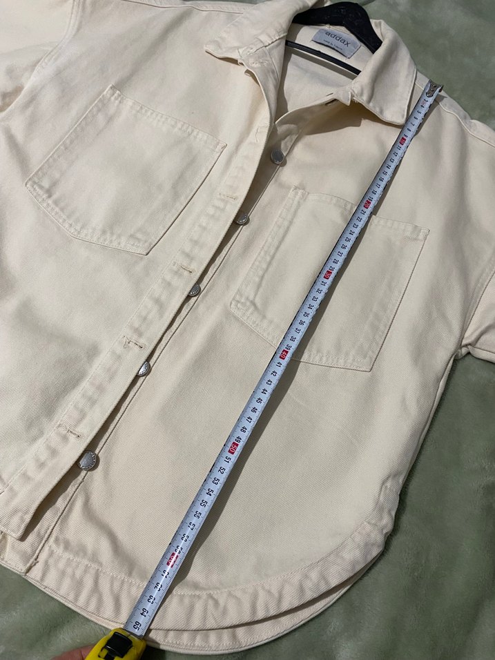 Addax Beyaz Pamuklu Düğmeli Kadın Ceket - Görsel 5