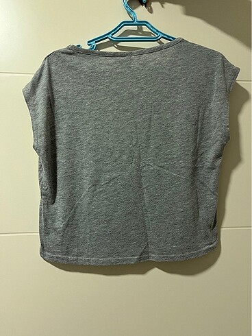 xs Beden H&M gri kolsuz t-shirt