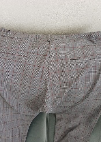 46 Beden gri Renk Gri Düğmeli Midi Kumaş Kadın Pantolon