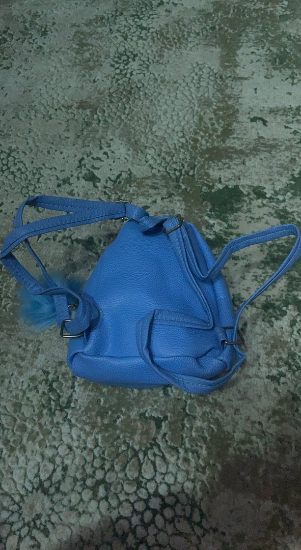 Mavi Parlak Payetli Kız Çocuk Sırt Çantası - Görsel 3