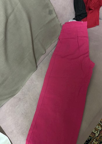 Pembe Kadın Kumaş Pantolon - Görsel 2