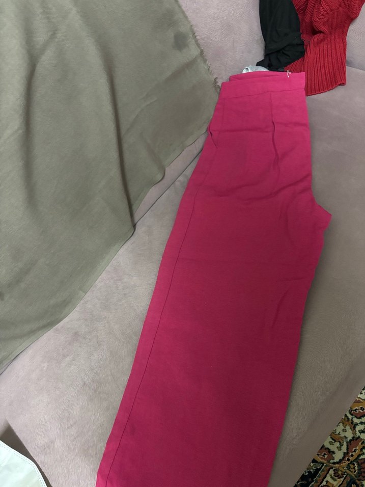 Pembe Kadın Kumaş Pantolon - Görsel 2