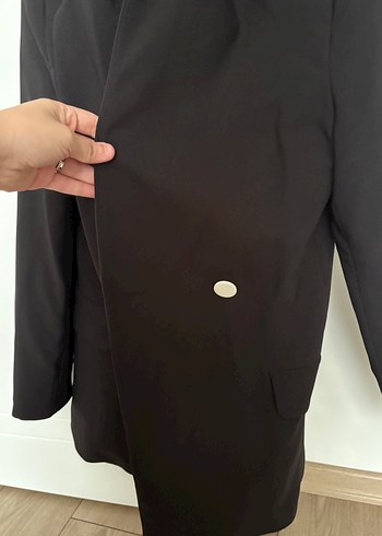 34 Beden Siyah Düğmeli Kadın Blazer Ceket