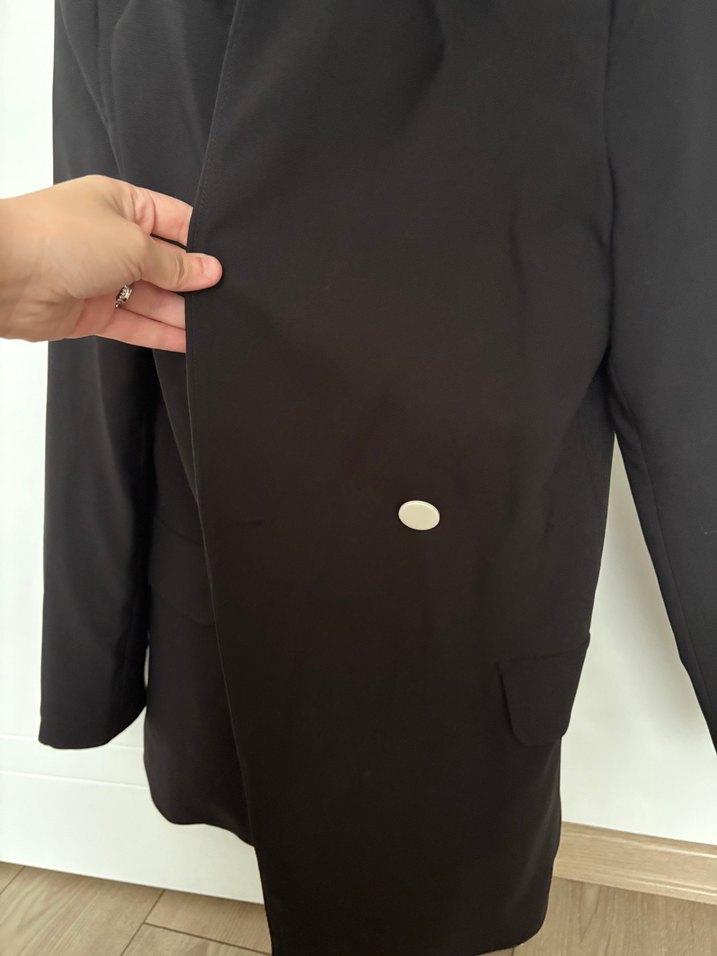 Siyah Düğmeli Kadın Blazer Ceket - Görsel 2