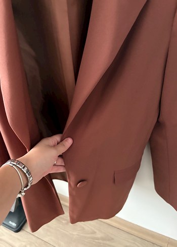 Trendyol & Milla Kahverengi Düğmeli Kadın Blazer Ceket