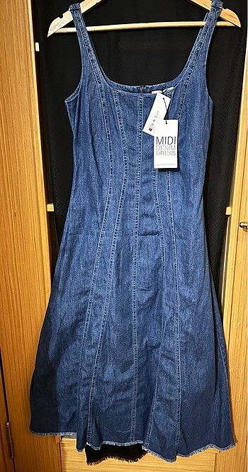 s Beden lacivert Renk YAZLIK DENIM ELBİSE