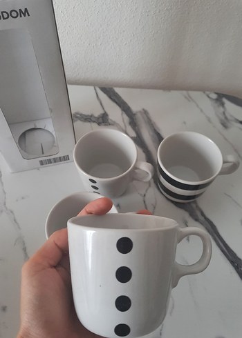 Beden beyaz Renk 4'lü Beyaz siyah ikea çay fincanı