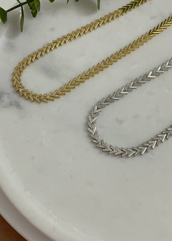 Diğer Ok Desenli Kadın Kolye (Silver)