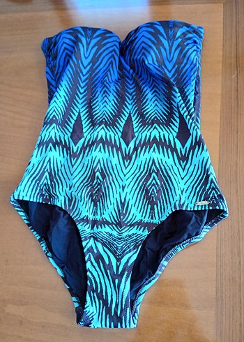 Mavi Batik Desenli Kadın Mayo