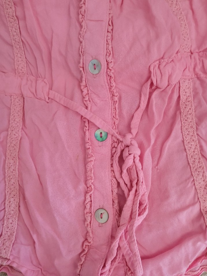 Düğmeli Pembe  Kadın Plaj Giysisi - Görsel 4