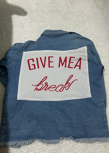 Düğmeli Mavi Kadın Denim Ceket - Görsel 4