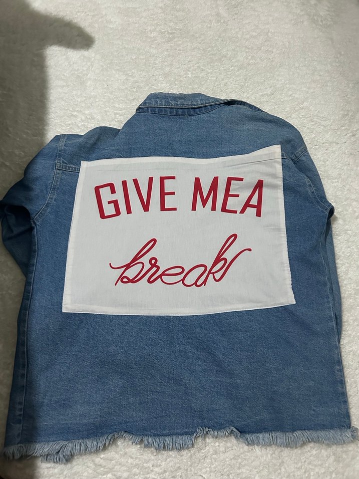 Düğmeli Mavi Kadın Denim Ceket - Görsel 4