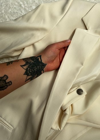 Bej Kadın Midi Blazer Ceket - Görsel 2