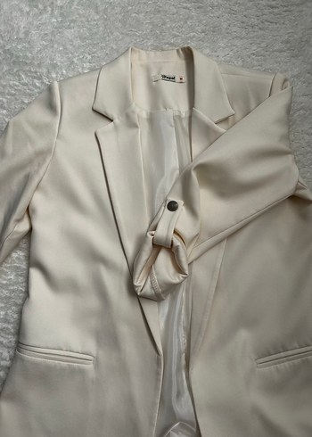 Bej Kadın Midi Blazer Ceket - Görsel 3