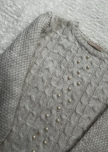 Gri İnce Örgü Kadın Kazak - Görsel 4