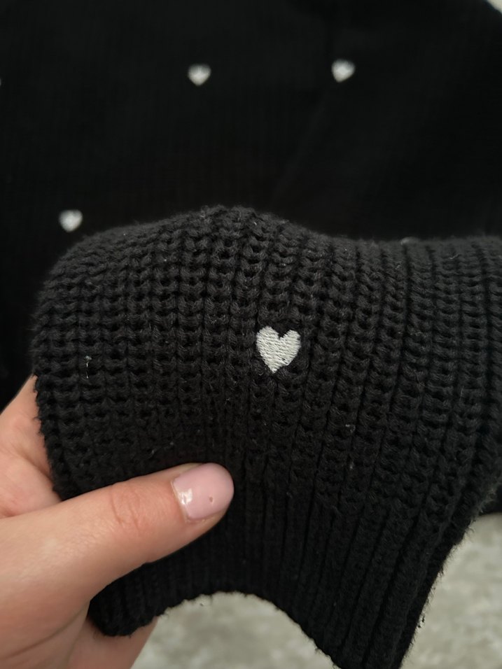 Nakışlı Siyah Triko Kadın Kazak - Görsel 2