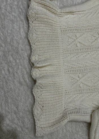 Beyaz Örgü Kadın Triko Kazak - Görsel 3