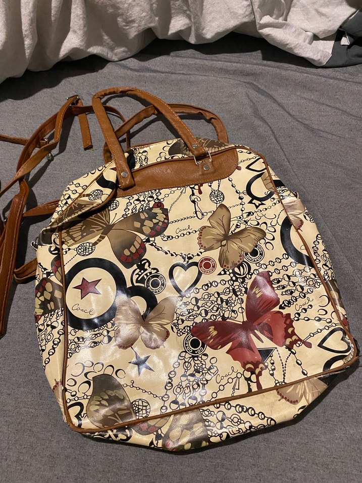Kelebek Desenli Bohem Deri Kadın Çanta - Görsel 3