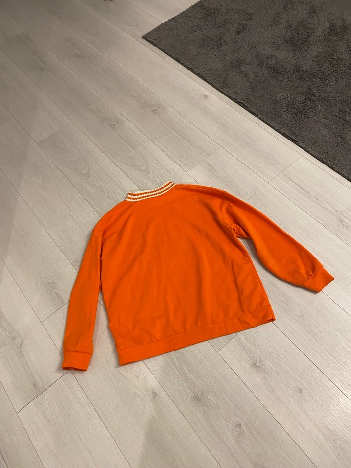 Turuncu Kadın Bisiklet Yaka Sweatshirt - Görsel 2