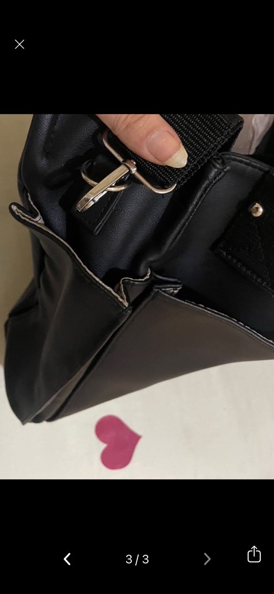 Siyah Deri Kadın Omuz Çantası - Görsel 3