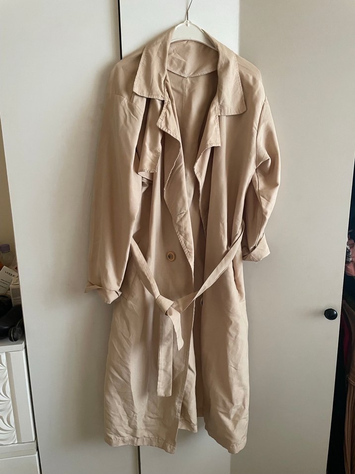 Siyah Uzun Kadın Trençkot - Görsel 2