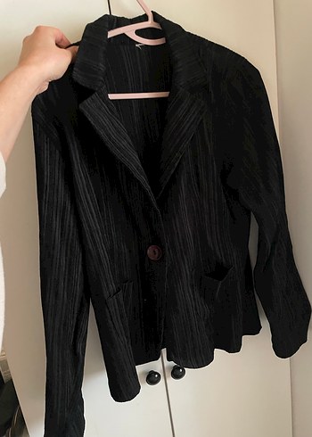 Düğmeli Siyah Kadın Blazer Ceket - Görsel 3