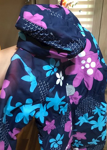 Çiçek Desenli Kız Bebek Kayak Tulumu - Görsel 3