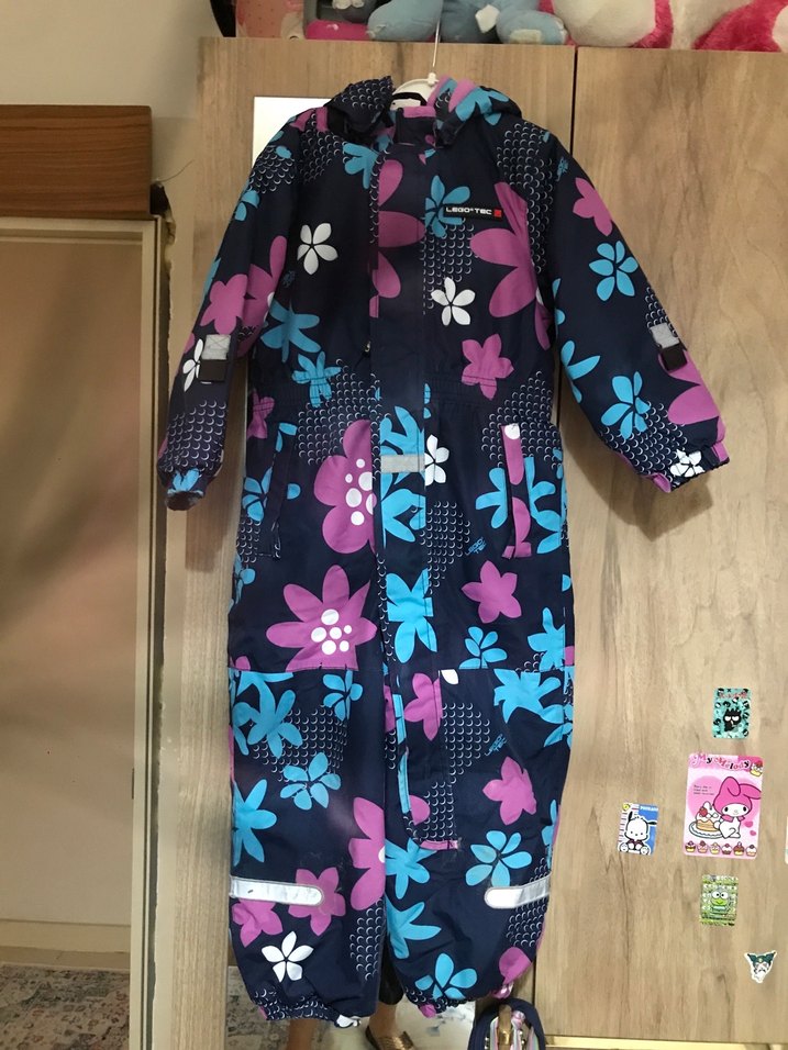 Çiçek Desenli Kız Bebek Kayak Tulumu - Görsel 2