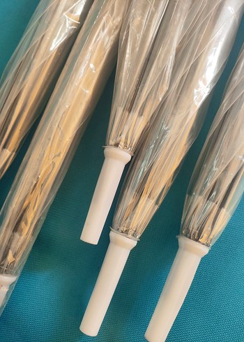 Şeffaf Beyaz Kadın Şemsiye - Görsel 4