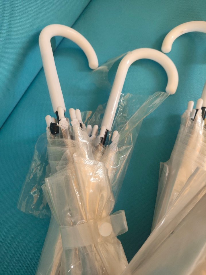 Şeffaf Beyaz Kadın Şemsiye - Görsel 3