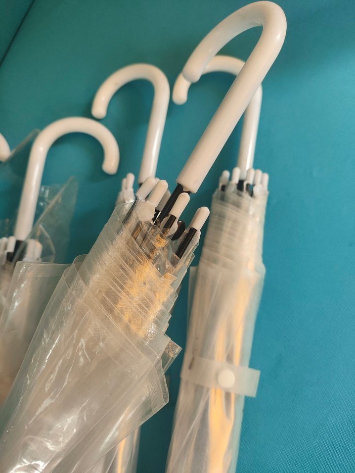 Şeffaf Beyaz Kadın Şemsiye - Görsel 2