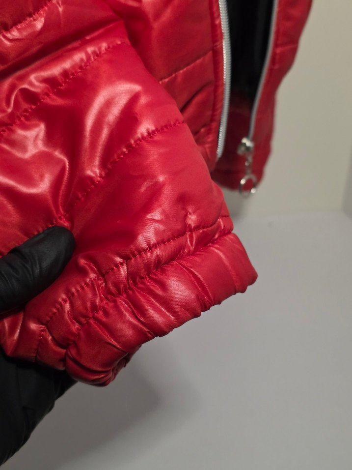 Kırmızı Kapüşonlu Mini Kadın Ceket - Görsel 4