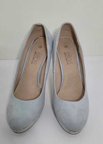 Gri Süet Stiletto Kadın Topuklu Ayakkabı - Görsel 3