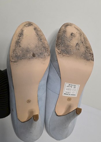 Gri Süet Stiletto Kadın Topuklu Ayakkabı - Görsel 6