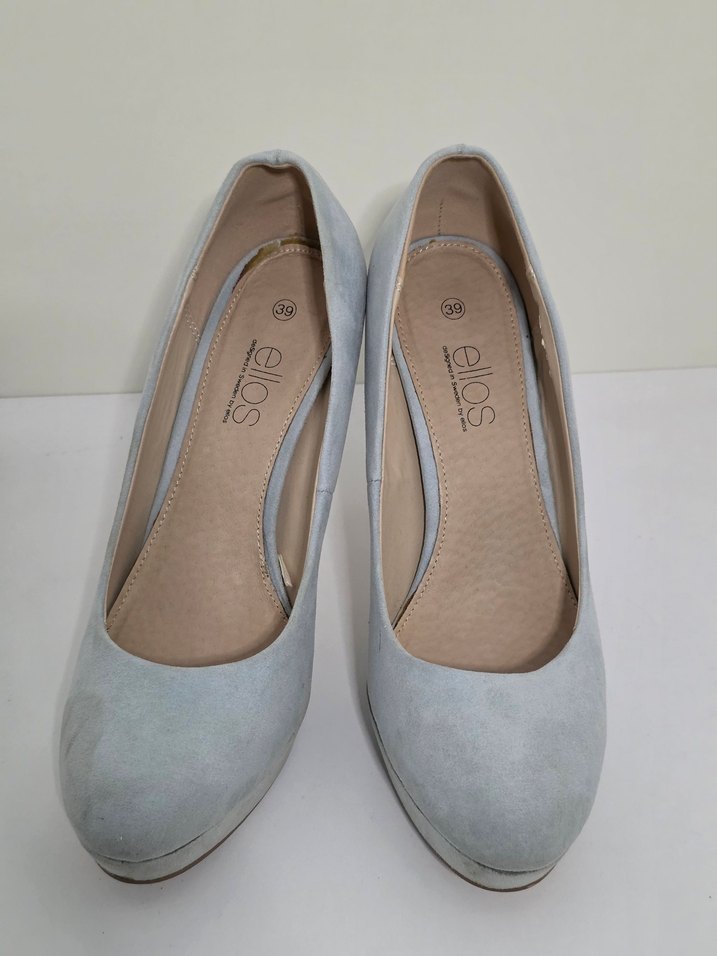 Gri Süet Stiletto Kadın Topuklu Ayakkabı - Görsel 3