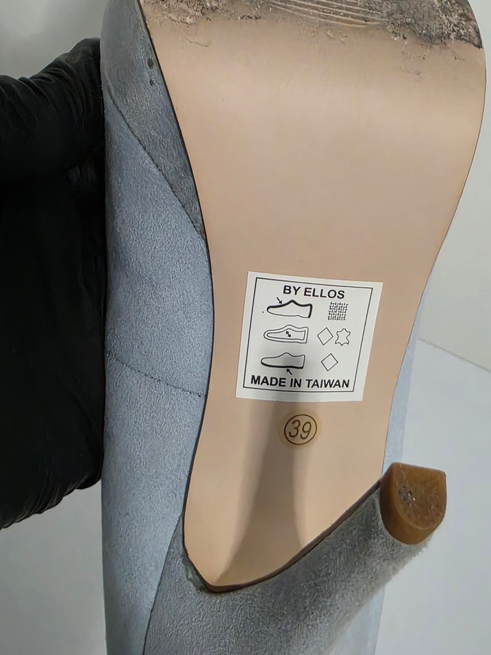 Gri Süet Stiletto Kadın Topuklu Ayakkabı - Görsel 5