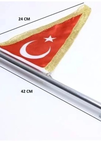  42 cm Türk Bayrağı Araba Direği