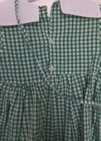 Nakışlı, Düğmeli, Uzun Kollu Kız Elbisesi - Görsel 5