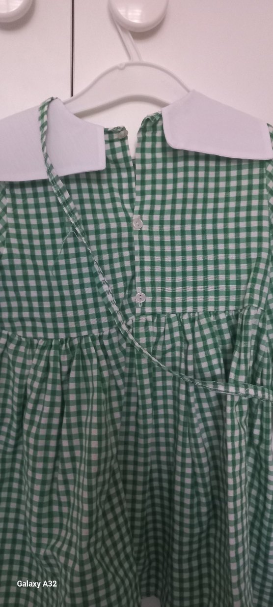 Nakışlı, Düğmeli, Uzun Kollu Kız Elbisesi - Görsel 5