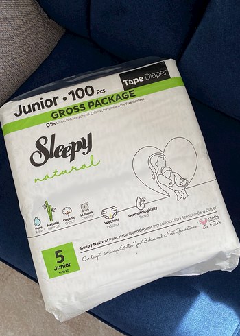 Sleepy Natural Junior 5 Numara 100'lü Bez - Görsel 2
