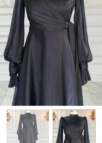 Siyah Uzun Gotik Abiye Elbise - Görsel 2