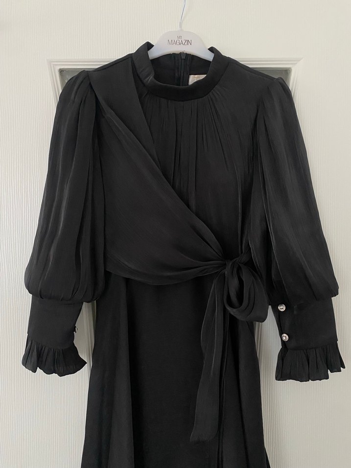 Siyah Uzun Gotik Abiye Elbise - Görsel 4