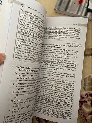  Beden Kıymetli evrak hukuku soru kitabı